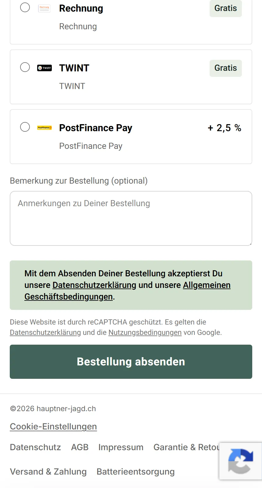 Mobile Checkout payment