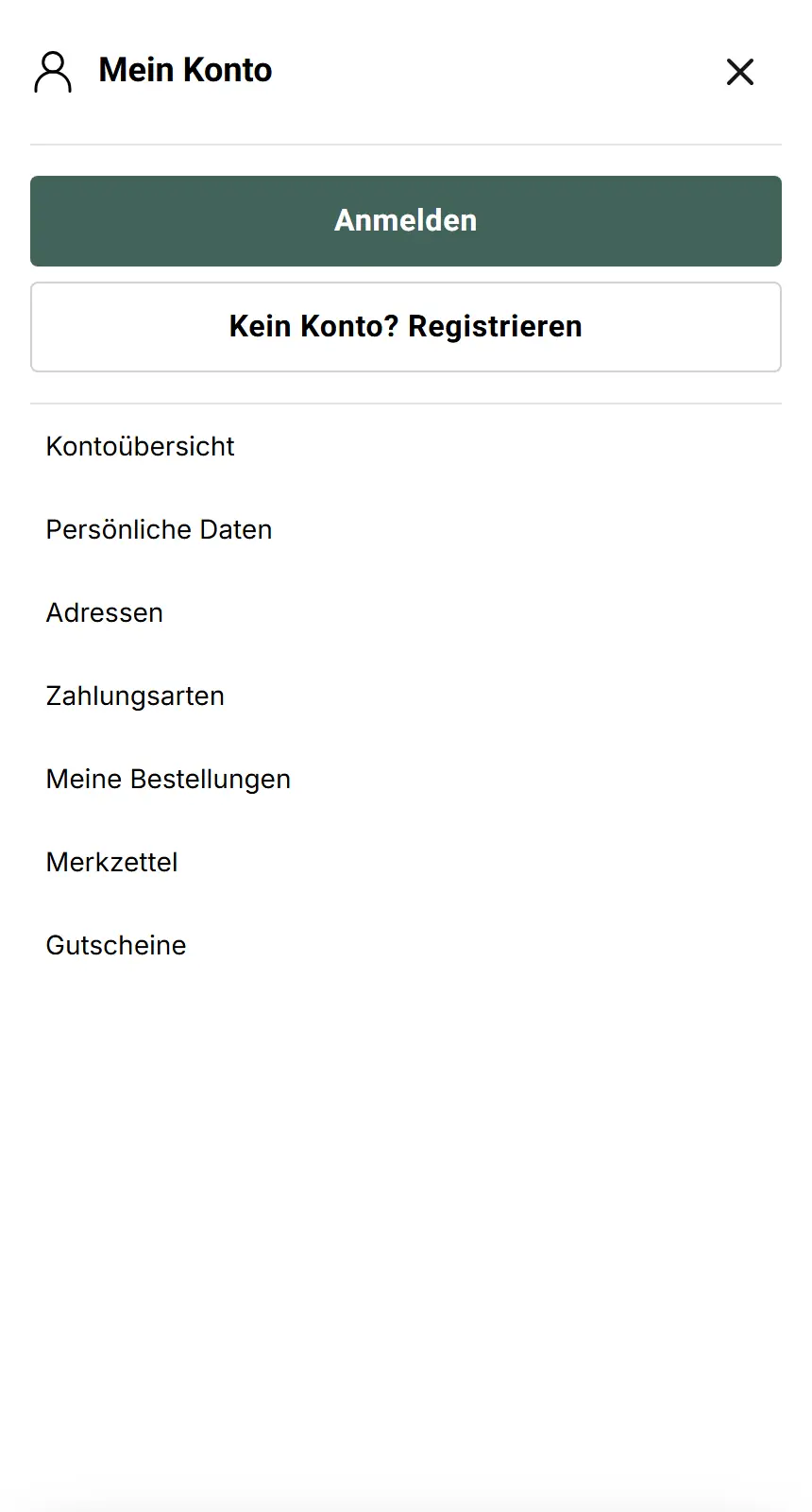 Mobile UA Menu