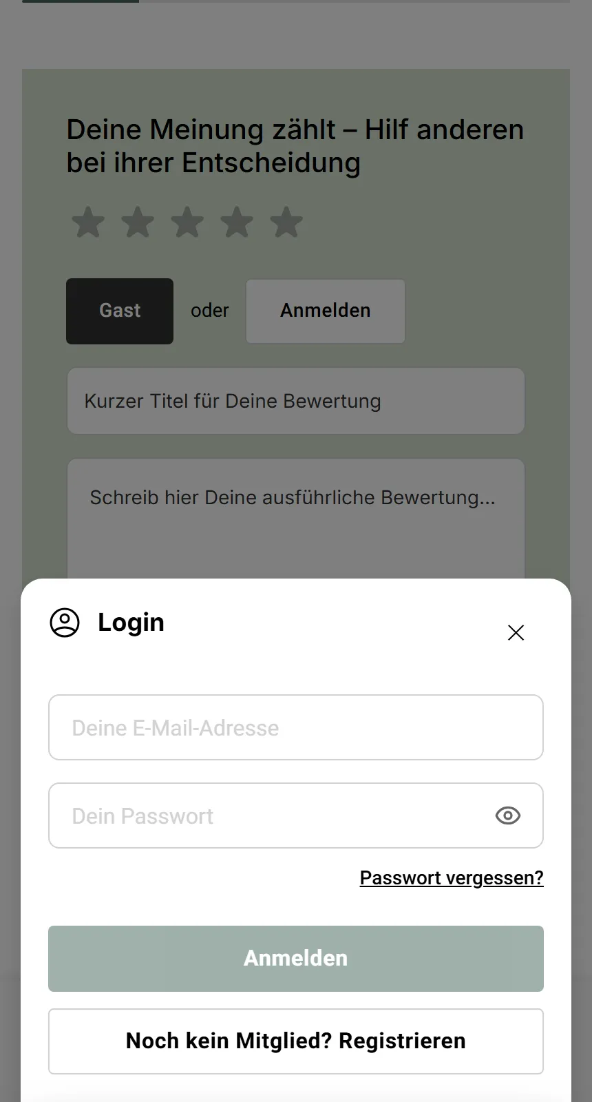 Mobile Review flow